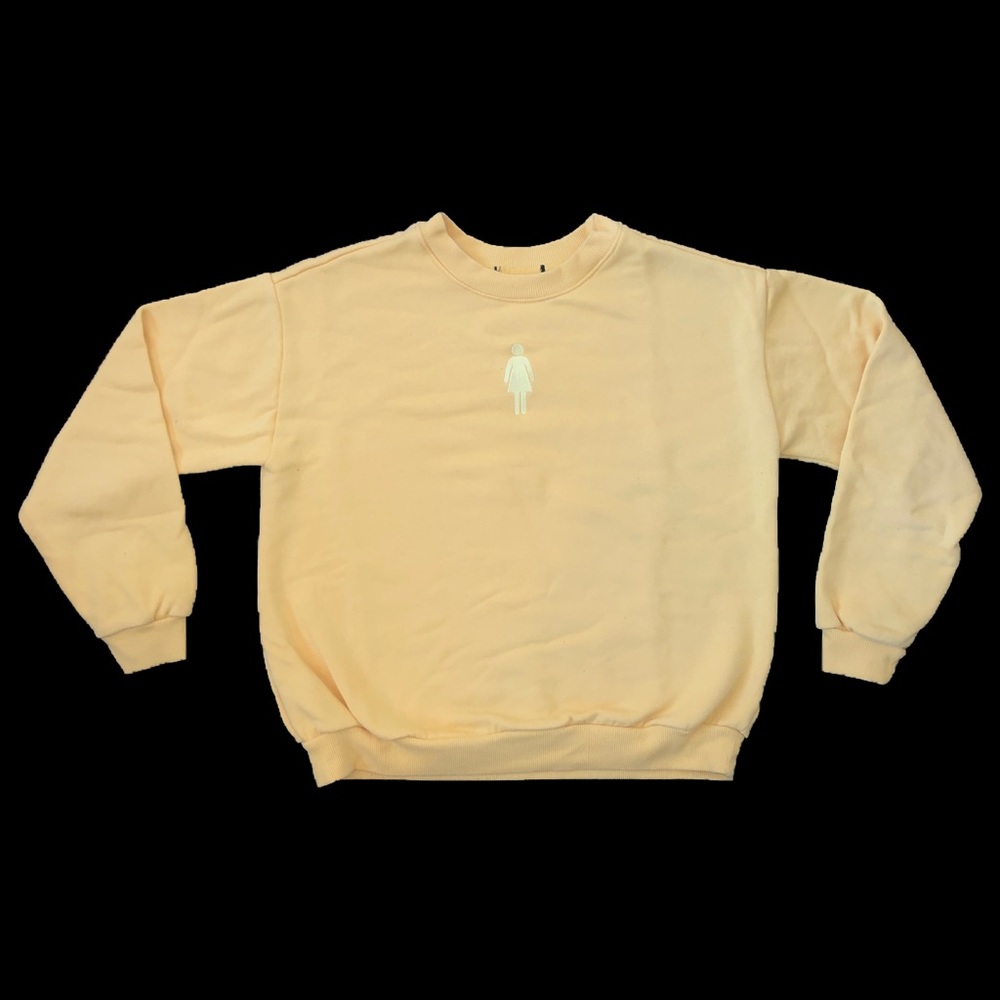 billie eilish type yellow crewneck